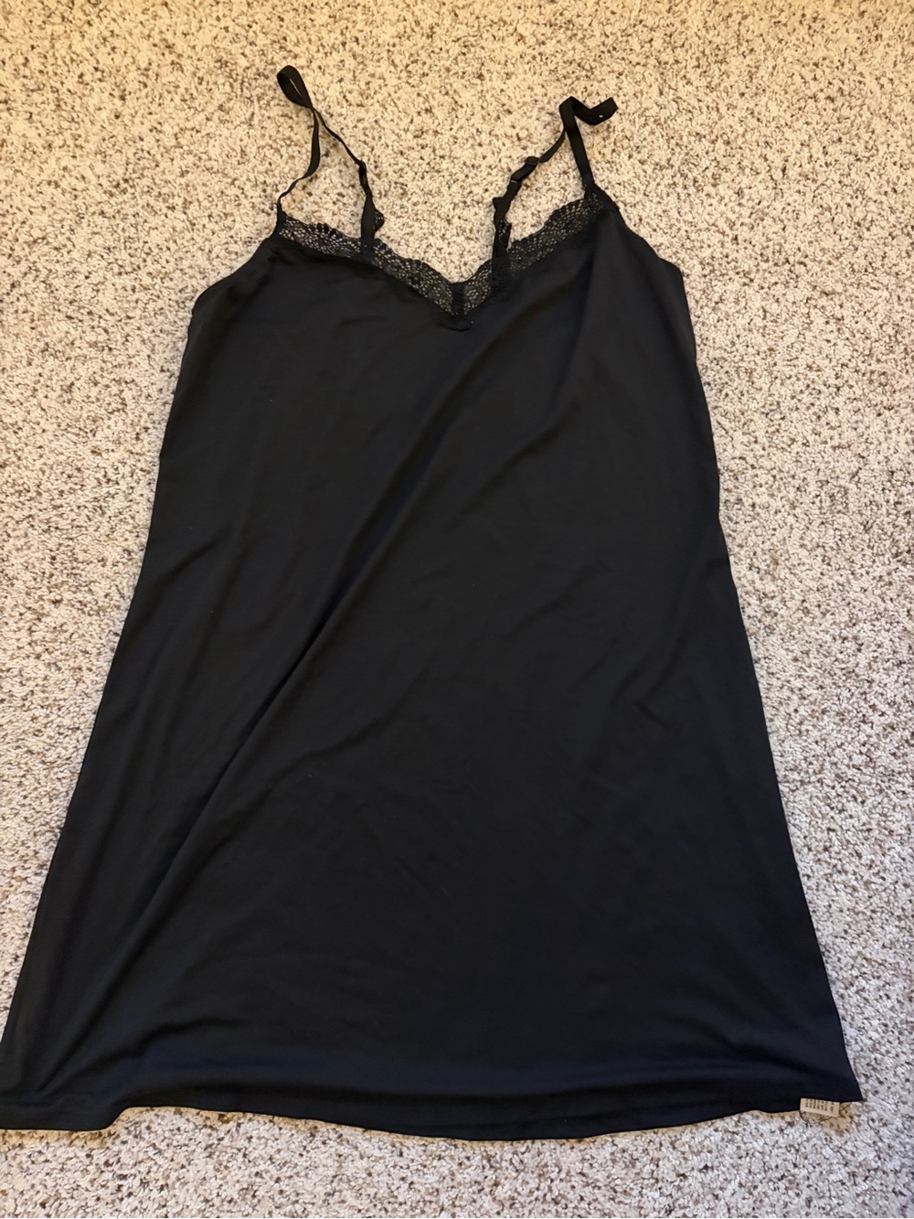 Gilligan & O'Malley Black Lace-Trim Slip